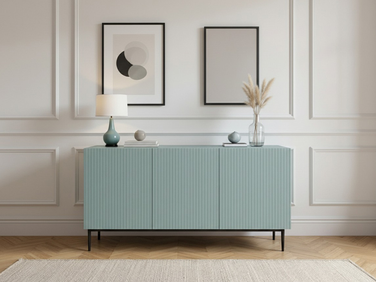 KASHA 3-deurs dressoir 150 cm Zwarte poten