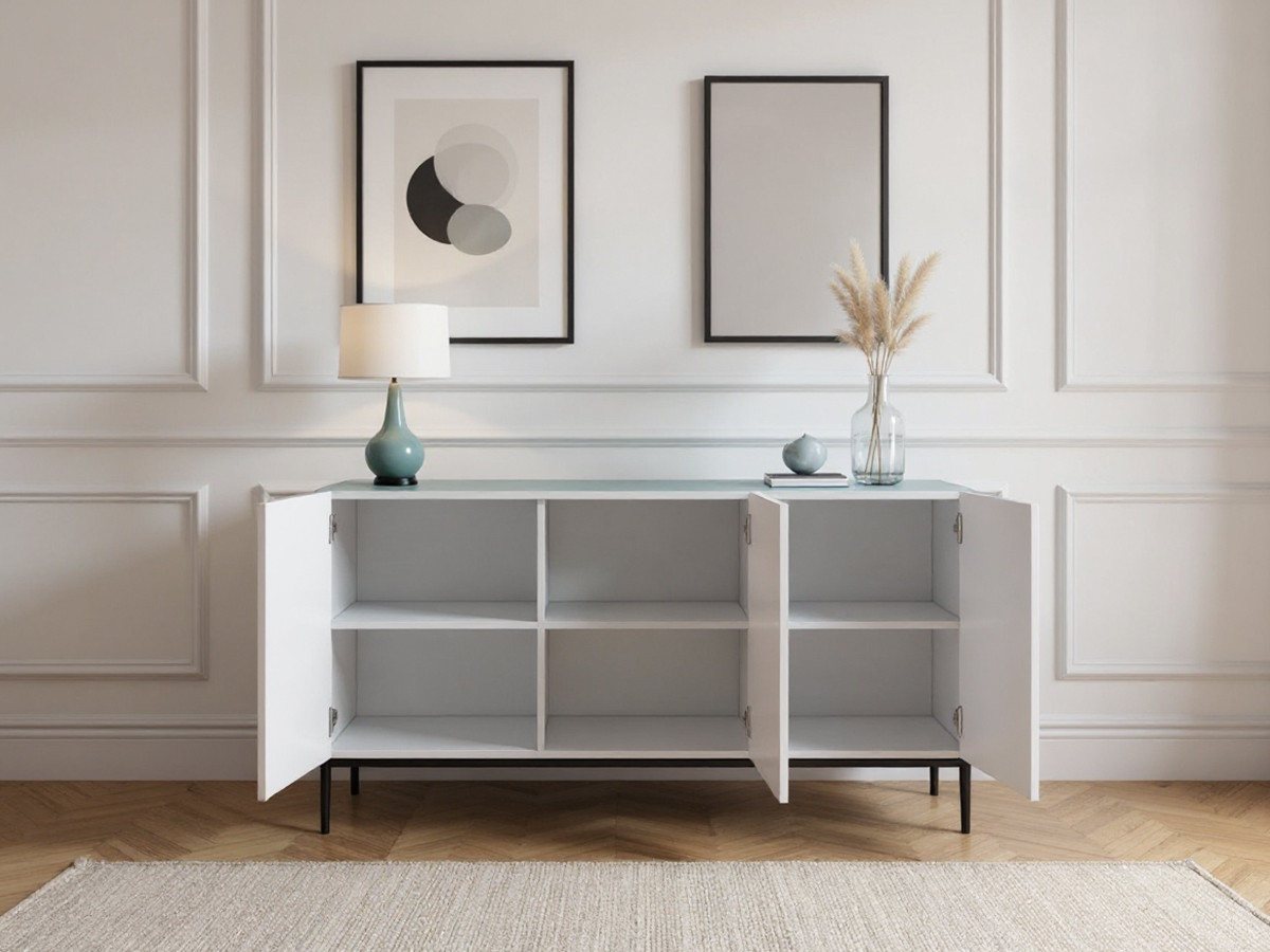 KASHA 3-deurs dressoir 150 cm Zwarte poten