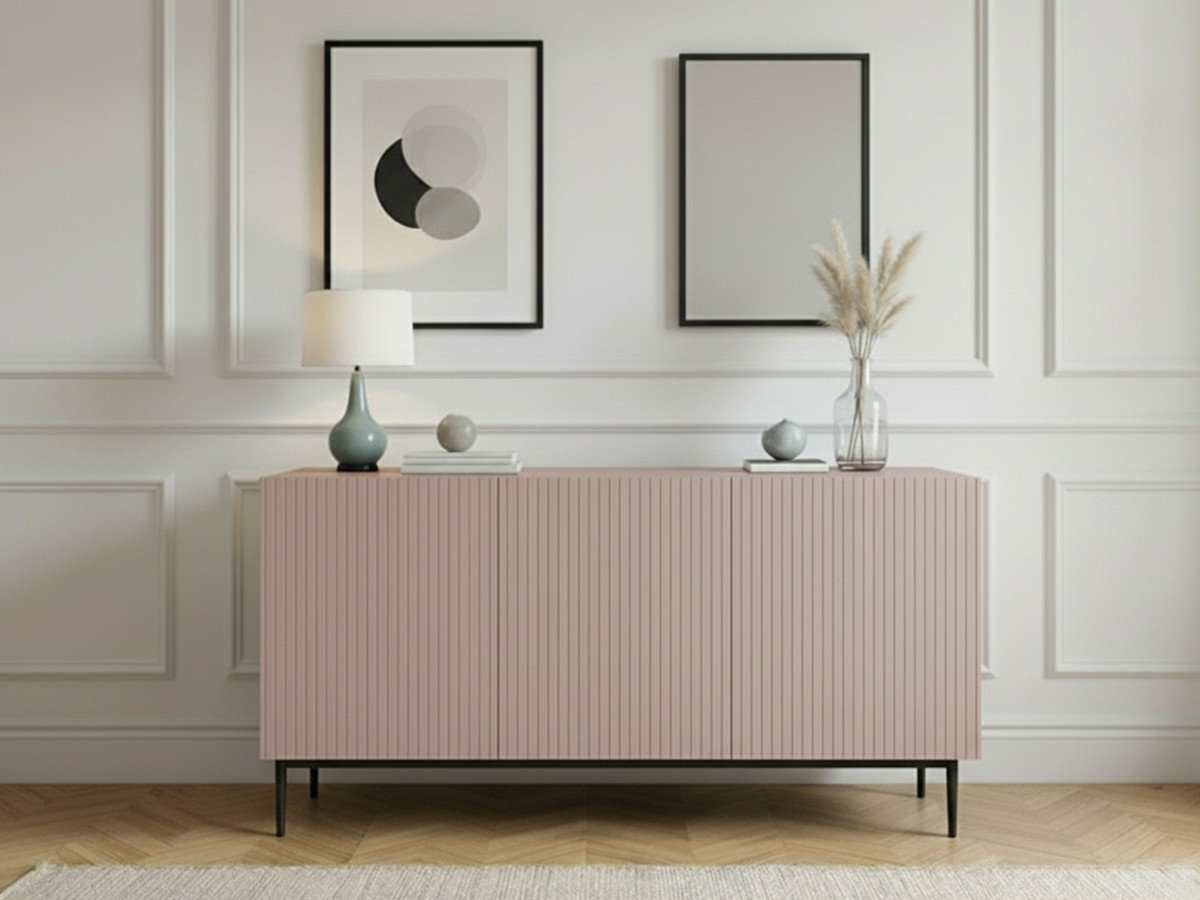 KASHA 3-deurs dressoir 150 cm Zwarte poten