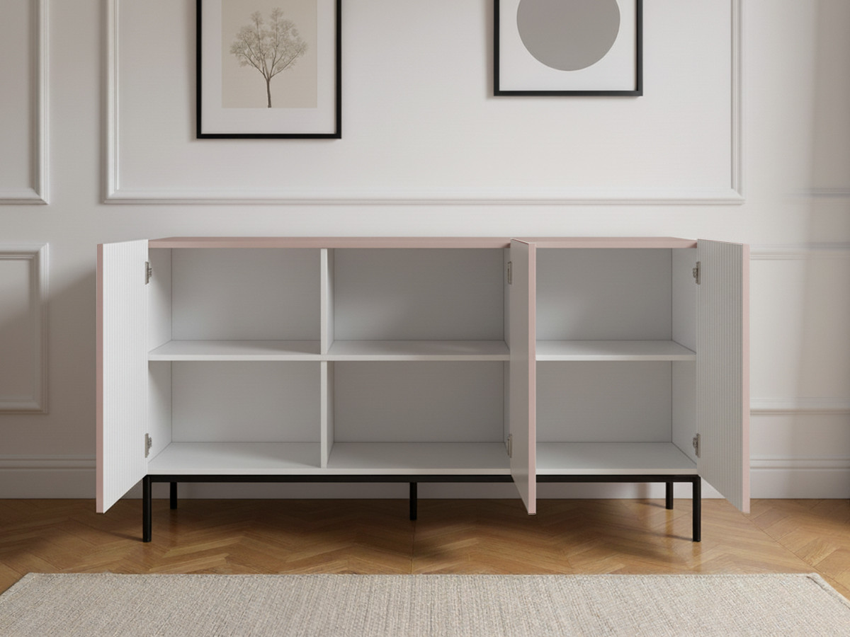 KASHA 3-deurs dressoir 150 cm Zwarte poten