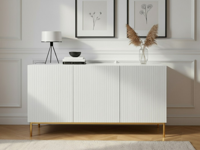 Buffet 3 portes 150 cm KASHA pieds or