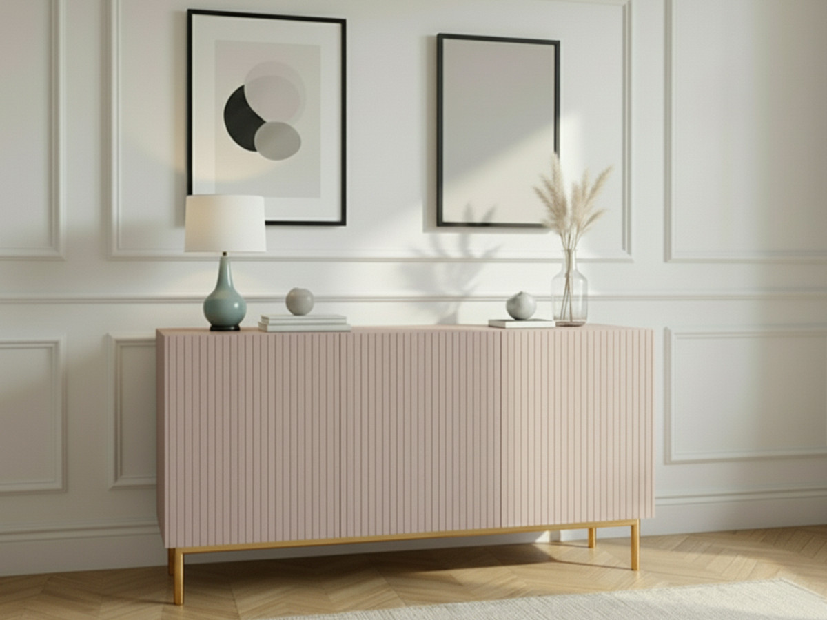 KASHA 3-deurs dressoir 150 cm gouden poten