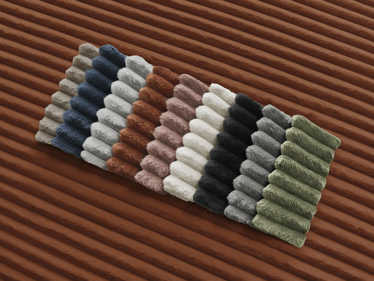 Canapé droit 3 places BELEM assise profonde gros côtelé doux orange — vue 4