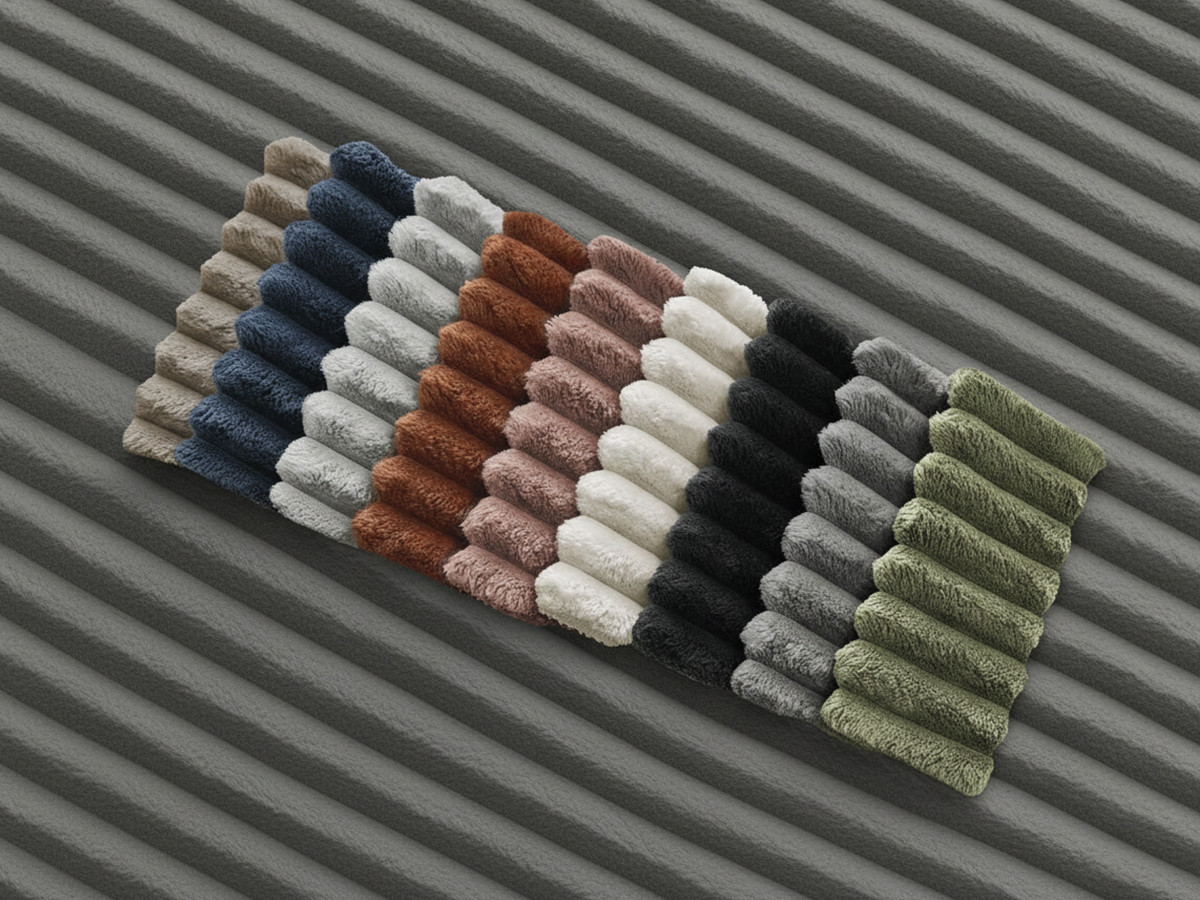 Canapé droit 3 places BELEM assise profonde gros côtelé doux gris foncé — vue 4