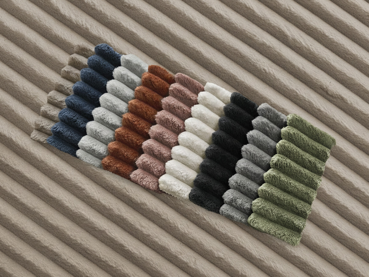 Canapé droit 3 places BELEM assise profonde gros côtelé doux taupe — vue 4