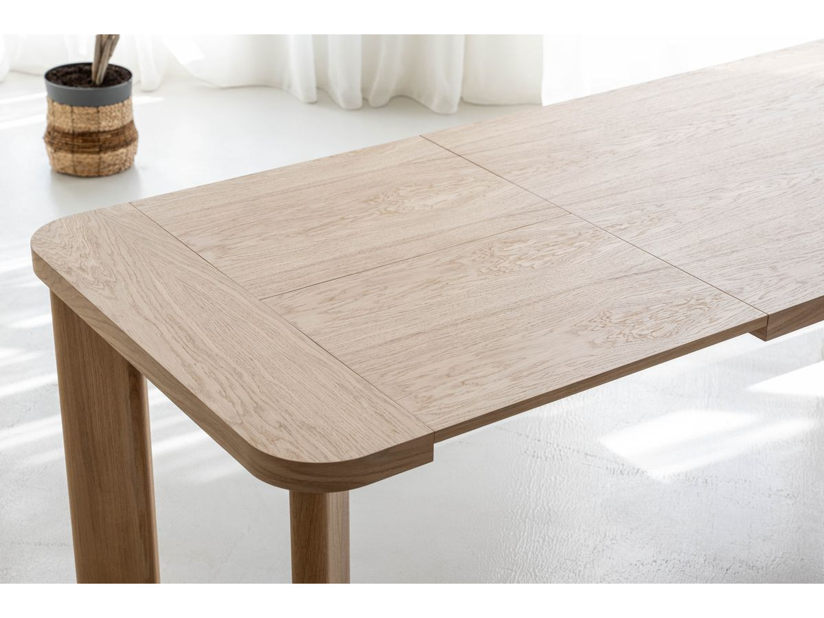Uitschuifbare eettafel 150 tot 210 cm LUMINY massief eiken fineer