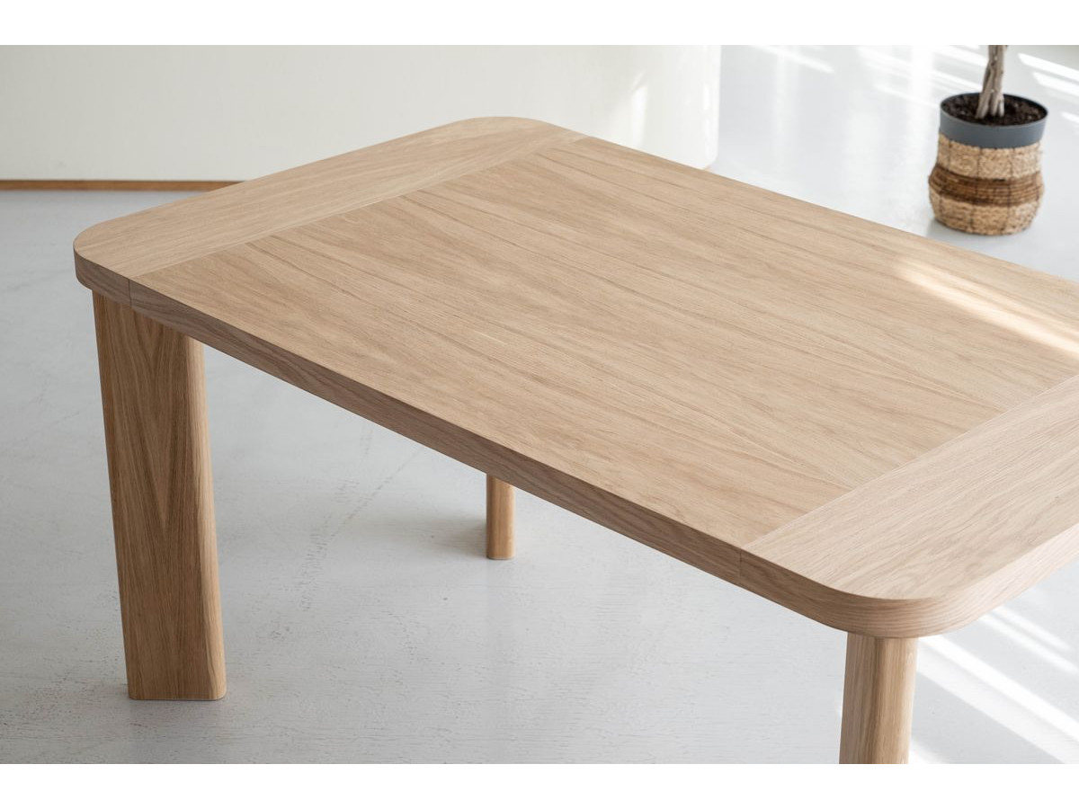 Uitschuifbare eettafel 150 tot 210 cm LUMINY massief eiken fineer