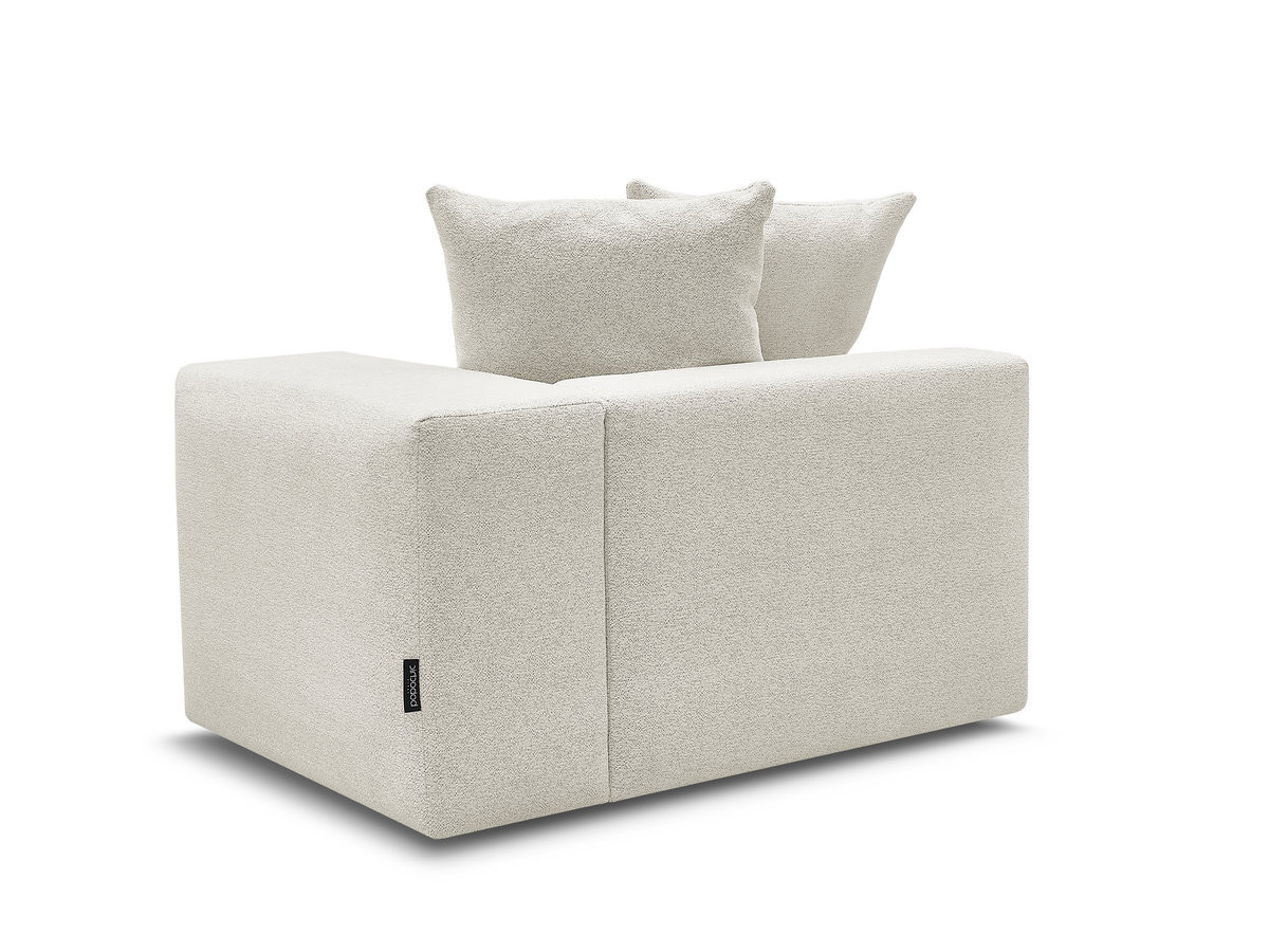 Chauffeuse 1 place avec accoudoir pour canapé modulable VOLTAIRE chiné blanc — vue 6