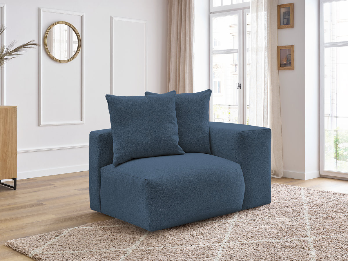 Chauffeuse 1 place avec accoudoir pour canapé modulable VOLTAIRE tissu chiné