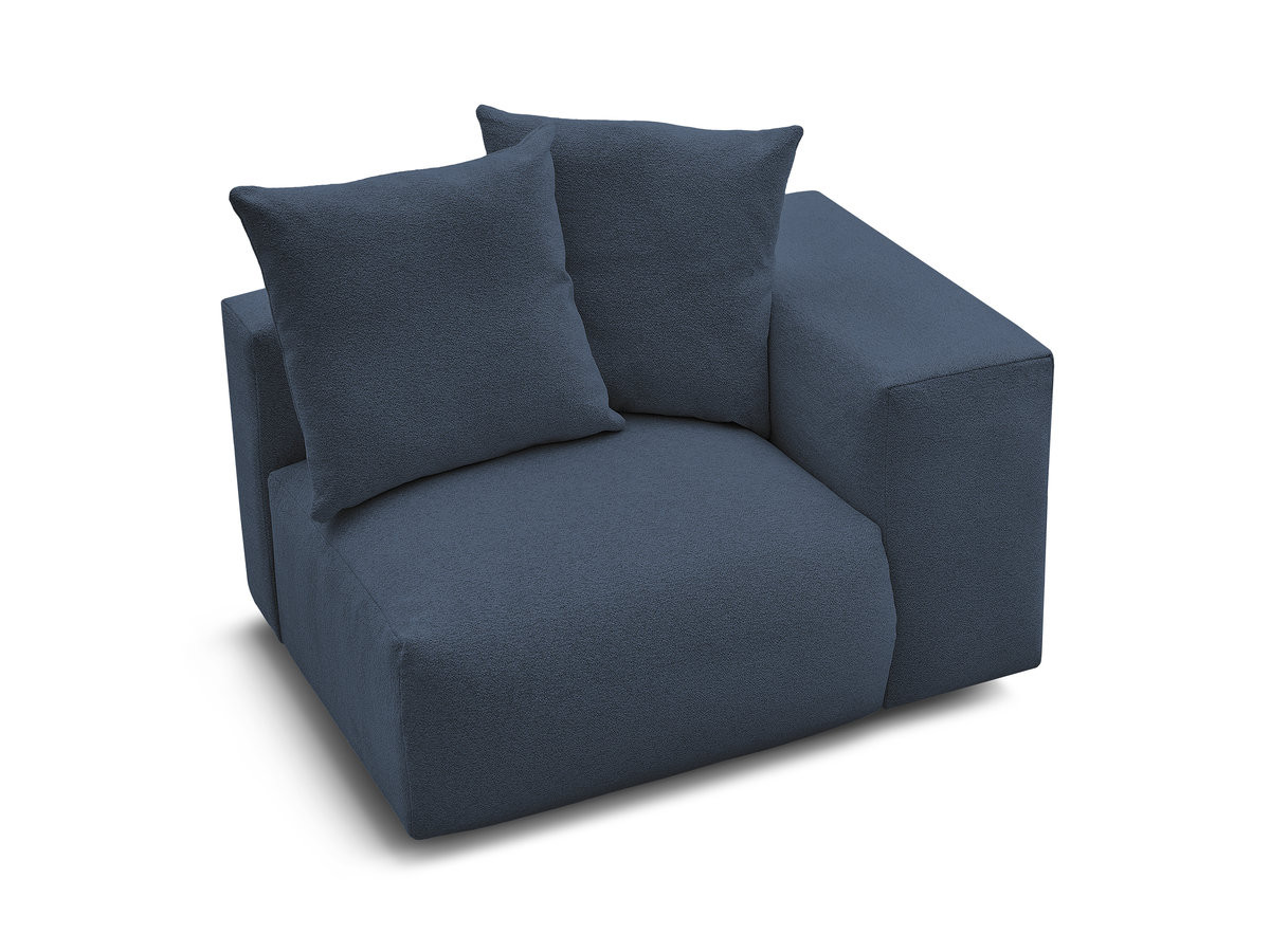 Chauffeuse 1 place avec accoudoir pour canapé modulable VOLTAIRE chiné bleu foncé