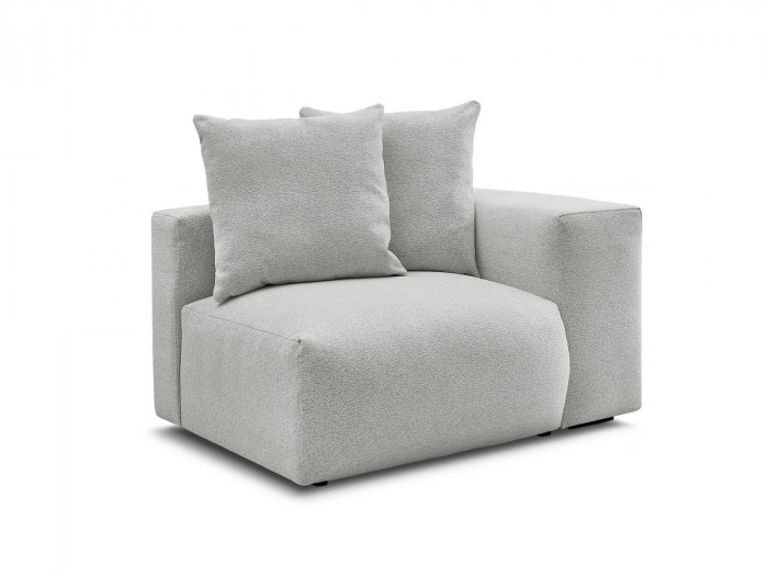 Chauffeuse 1 place avec accoudoir pour canapé modulable VOLTAIRE tissu chiné