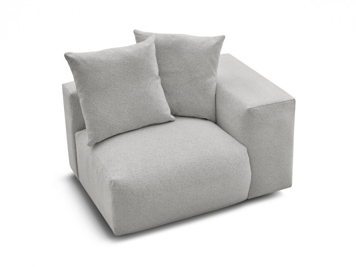 Chauffeuse 1 place avec accoudoir pour canapé modulable VOLTAIRE tissu chiné