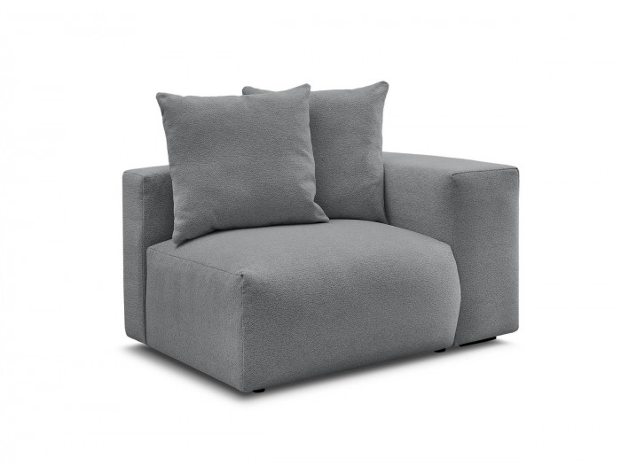 Chauffeuse 1 place avec accoudoir pour canapé modulable VOLTAIRE tissu chiné