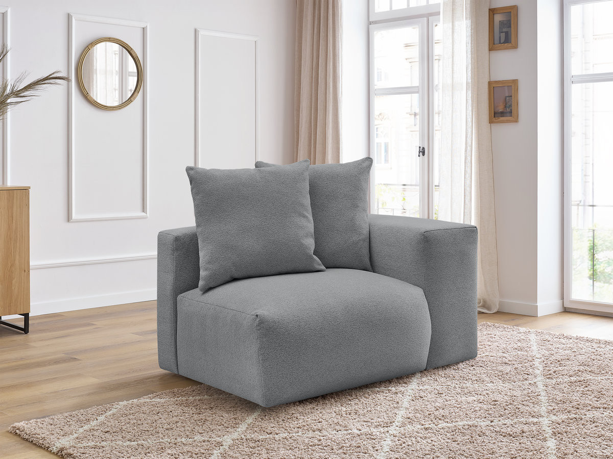 1-zits fauteuil met armleuning voor modulaire bank VOLTAIRE in gemêleerde stof