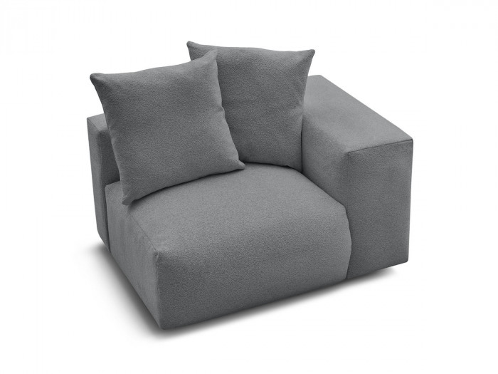 Chauffeuse 1 place avec accoudoir pour canapé modulable VOLTAIRE tissu chiné