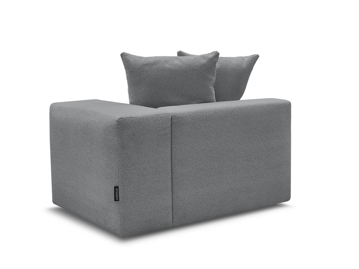 Chauffeuse 1 place avec accoudoir pour canapé modulable VOLTAIRE chiné gris foncé — vue 6