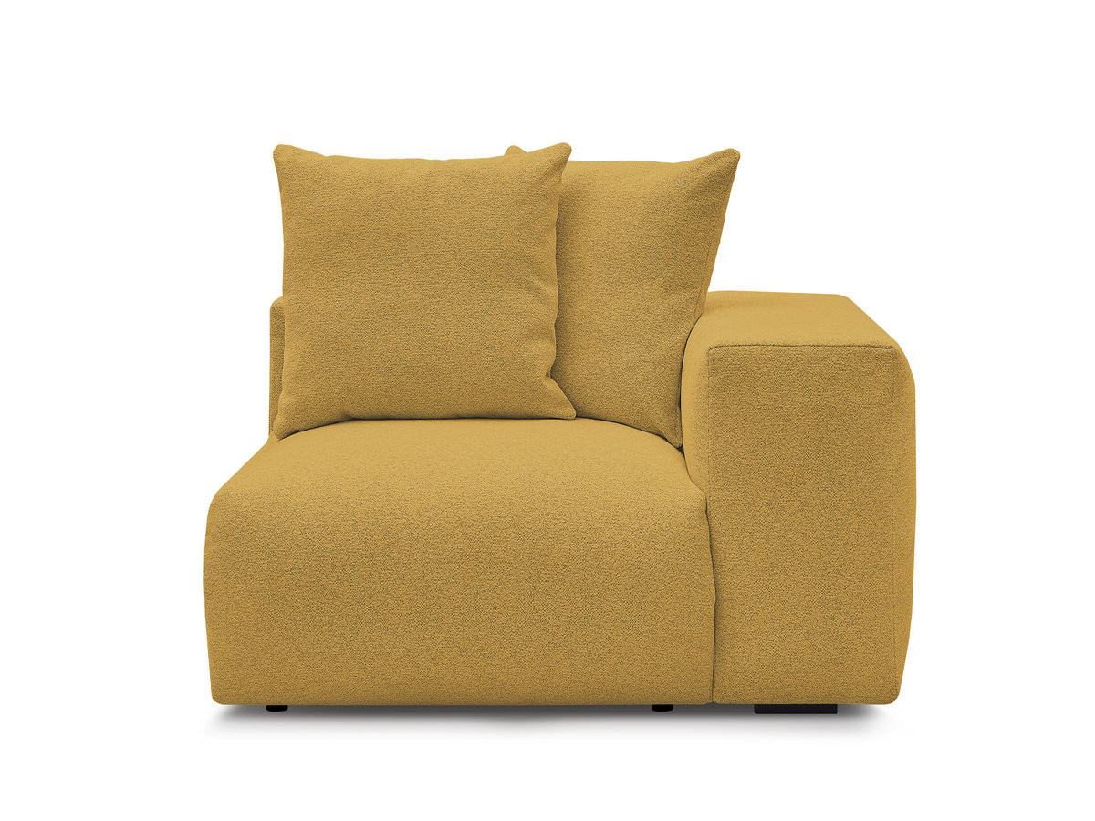 Chauffeuse 1 place avec accoudoir pour canapé modulable VOLTAIRE chiné jaune — vue 4