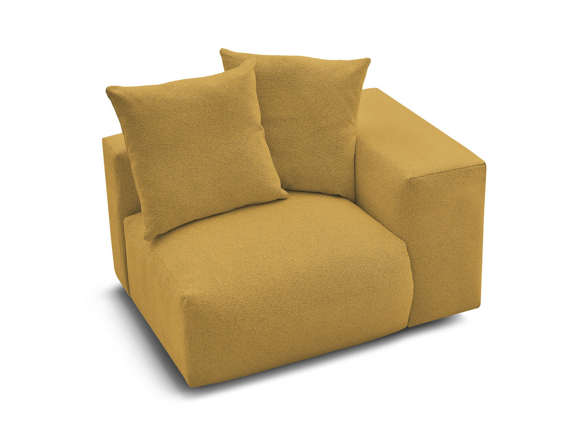 Chauffeuse 1 place avec accoudoir pour canapé modulable VOLTAIRE chiné jaune