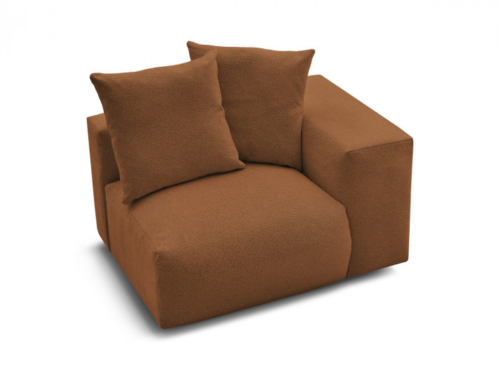 Chauffeuse 1 place avec accoudoir pour canapé modulable VOLTAIRE tissu chiné