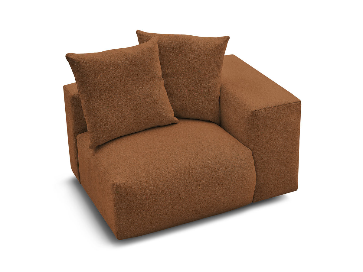 Chauffeuse 1 place avec accoudoir pour canapé modulable VOLTAIRE chiné orange