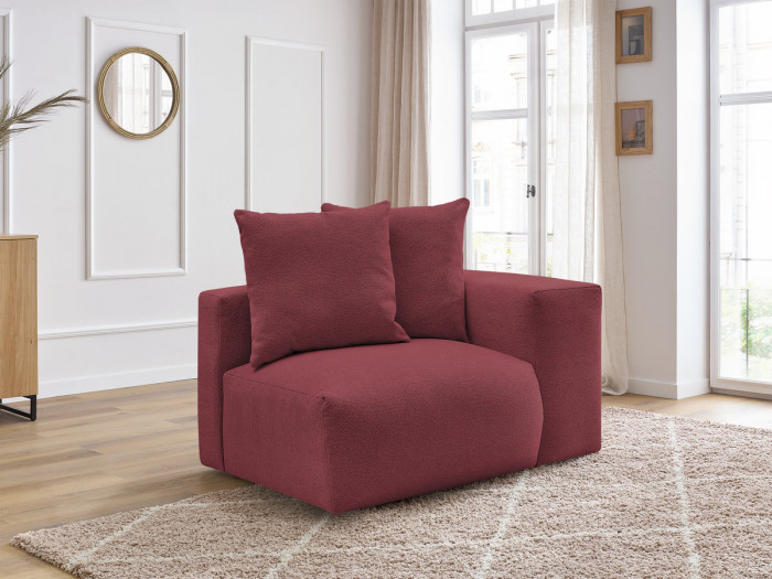 Chauffeuse 1 place avec accoudoir pour canapé modulable VOLTAIRE tissu chiné
