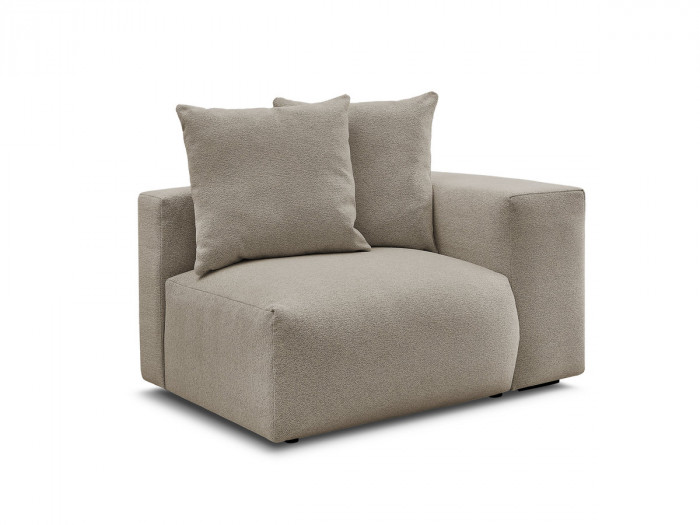 Chauffeuse 1 place avec accoudoir pour canapé modulable VOLTAIRE tissu chiné