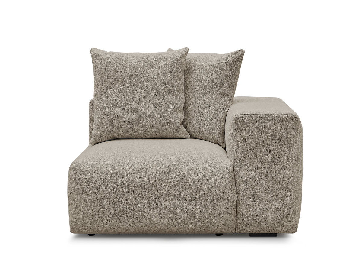 Chauffeuse 1 place avec accoudoir pour canapé modulable VOLTAIRE chiné taupe — vue 4