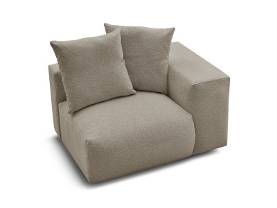 Chauffeuse 1 place avec accoudoir pour canapé modulable VOLTAIRE tissu chiné