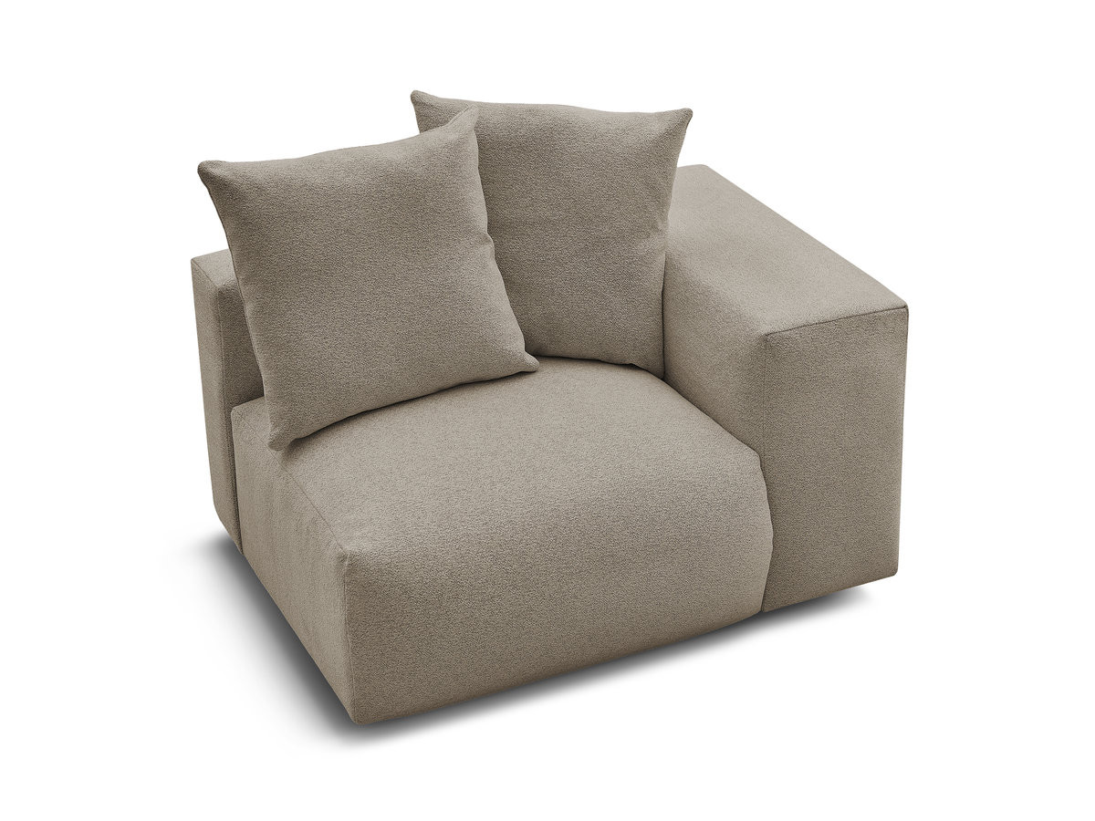 Chauffeuse 1 place avec accoudoir pour canapé modulable VOLTAIRE chiné taupe