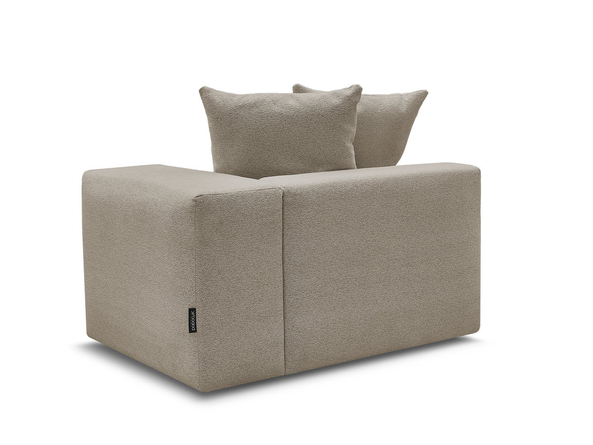 Chauffeuse 1 place avec accoudoir pour canapé modulable VOLTAIRE chiné taupe — vue 6