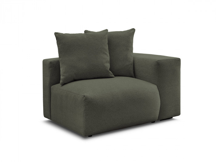 Chauffeuse 1 place avec accoudoir pour canapé modulable VOLTAIRE tissu chiné