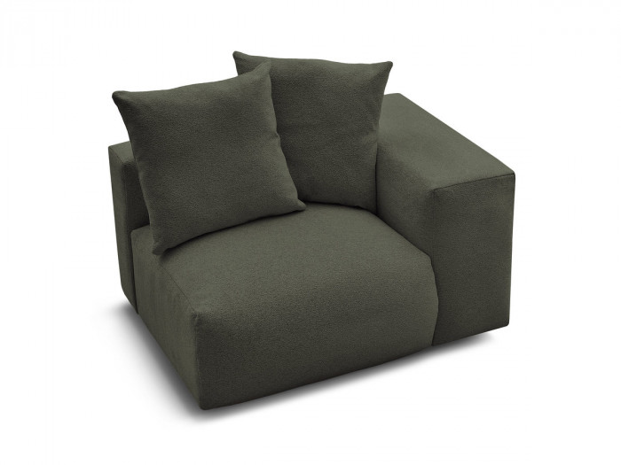 Chauffeuse 1 place avec accoudoir pour canapé modulable VOLTAIRE tissu chiné