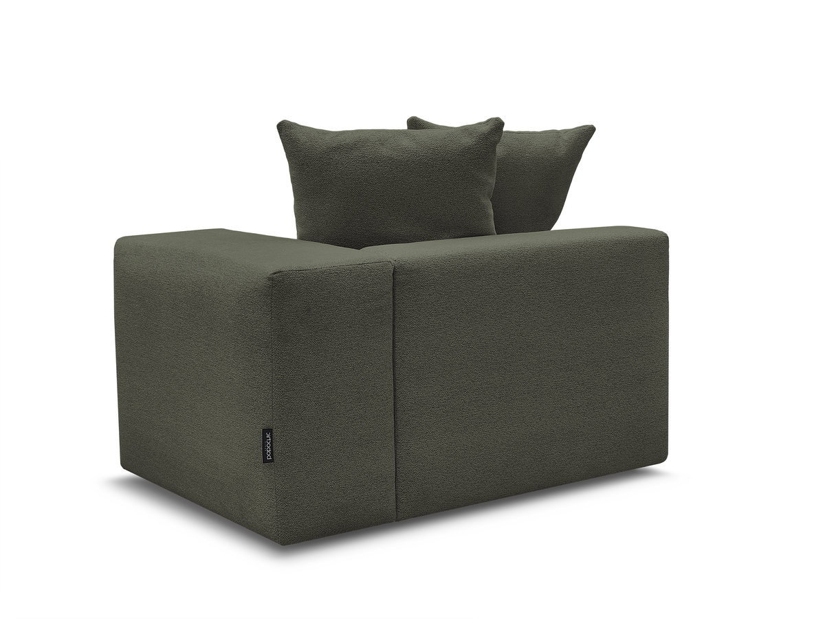 Chauffeuse 1 place avec accoudoir pour canapé modulable VOLTAIRE chiné vert — vue 6