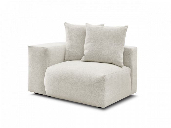 Chauffeuse 1 place avec accoudoir pour canapé modulable VOLTAIRE tissu chiné