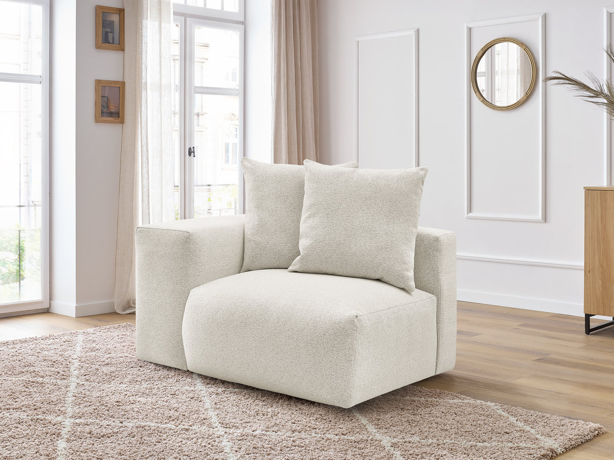 1-zits fauteuil met armleuning voor modulaire bank VOLTAIRE in gemêleerde stof
