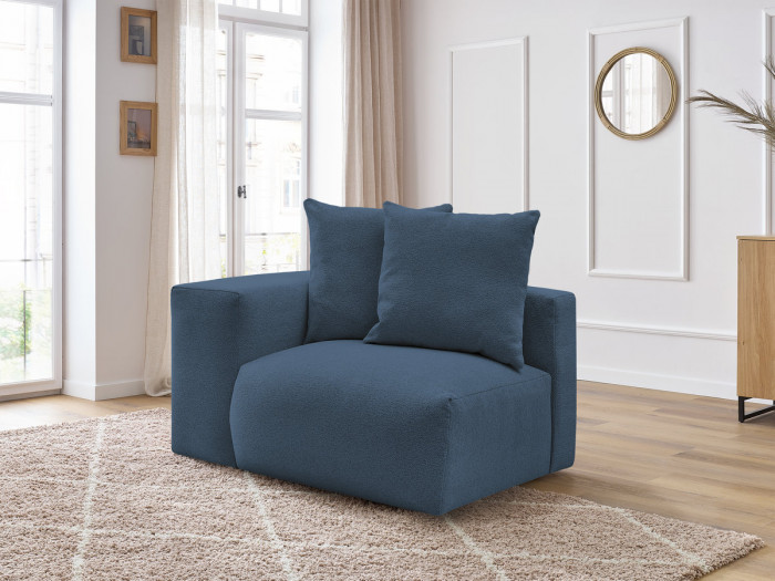 Chauffeuse 1 place avec accoudoir pour canapé modulable VOLTAIRE tissu chiné