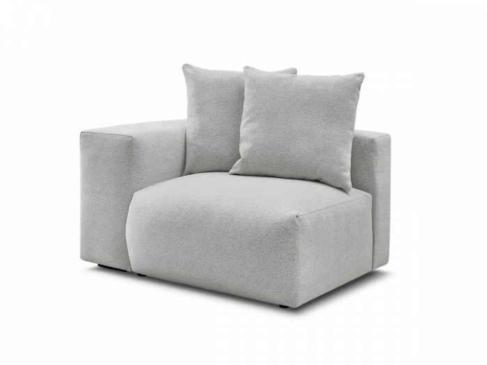 Chauffeuse 1 place avec accoudoir pour canapé modulable VOLTAIRE tissu chiné