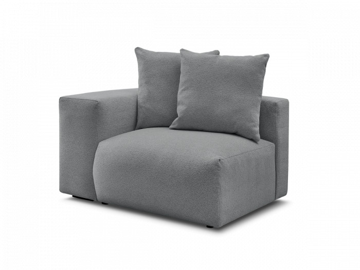 Chauffeuse 1 place avec accoudoir pour canapé modulable VOLTAIRE tissu chiné