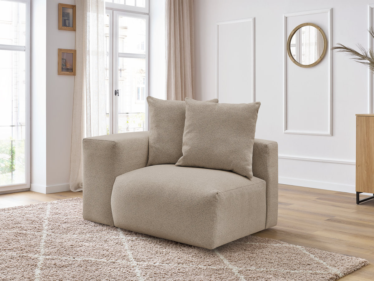 1-zits fauteuil met armleuning voor modulaire bank VOLTAIRE in gemêleerde stof