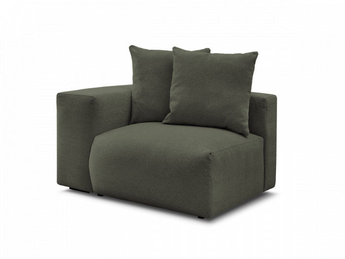 Chauffeuse 1 place avec accoudoir pour canapé modulable VOLTAIRE tissu chiné