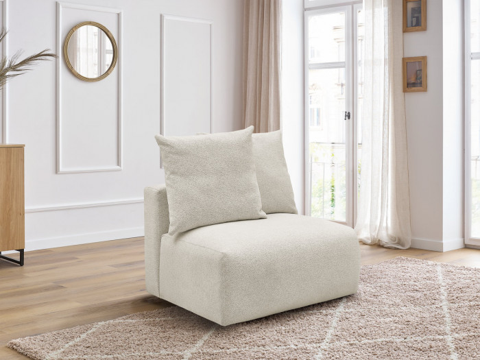 Chauffeuse 1 place sans accoudoir pour canapé modulable VOLTAIRE tissu chiné