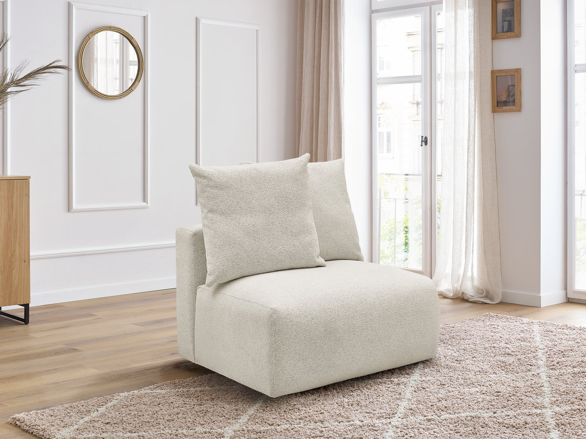 Chauffeuse 1 place sans accoudoir pour canapé modulable VOLTAIRE tissu chiné
