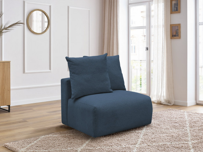 Chauffeuse 1 place sans accoudoir pour canapé modulable VOLTAIRE tissu chiné