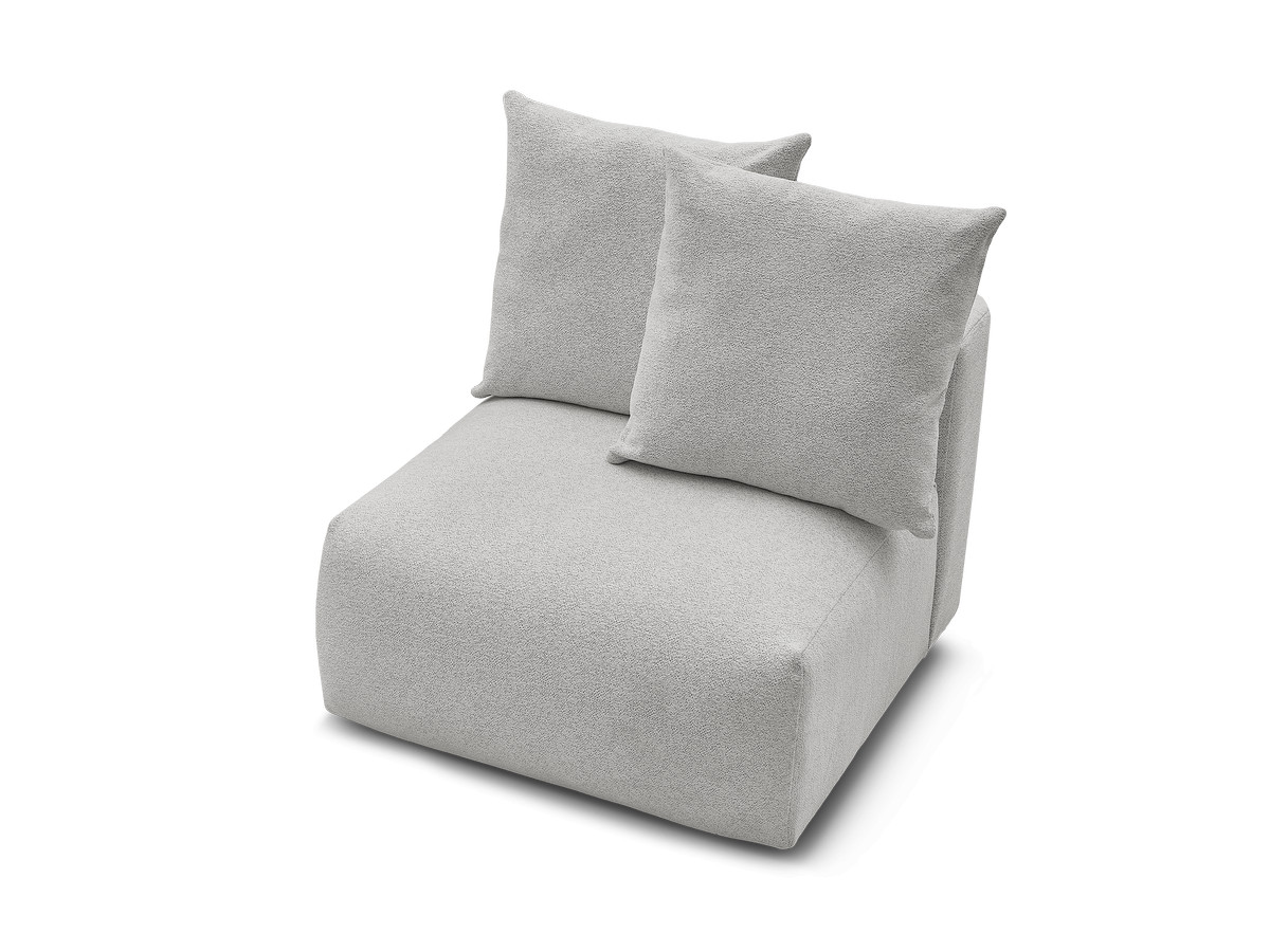 Chauffeuse 1 place sans accoudoir pour canapé modulable VOLTAIRE chiné gris clair — vue 4