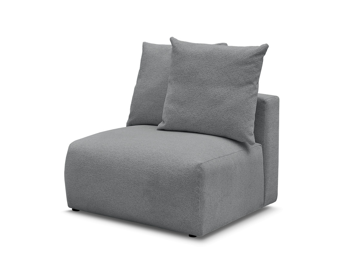 chauffeuse 1 place sans accoudoir pour canapé modulable voltaire tissu chiné de couleur gris foncé
