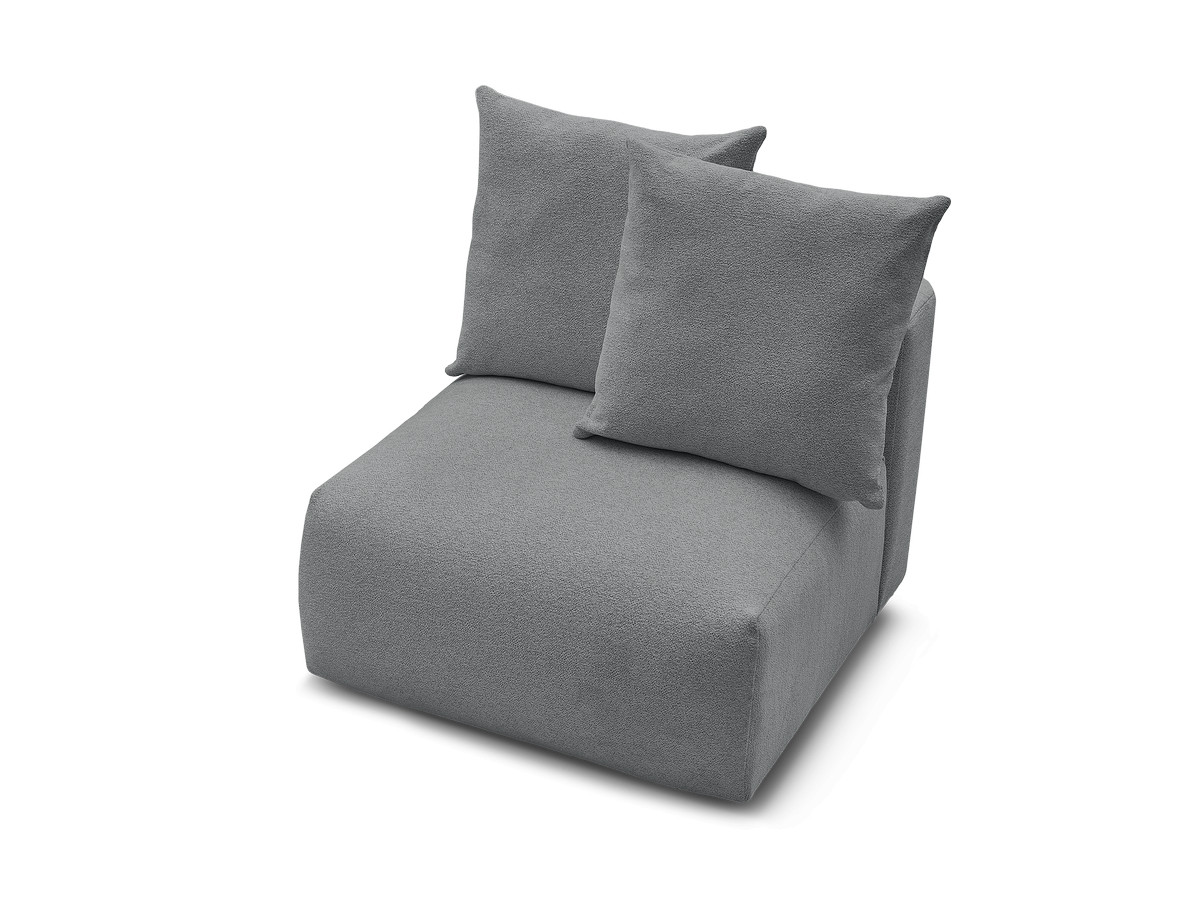 Chauffeuse 1 place sans accoudoir pour canapé modulable VOLTAIRE chiné gris foncé — vue 4