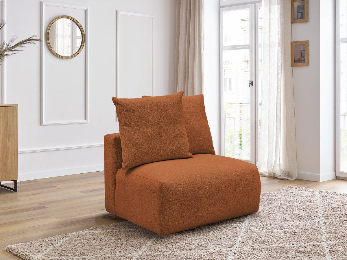 Chauffeuse 1 place sans accoudoir pour canapé modulable VOLTAIRE tissu chiné