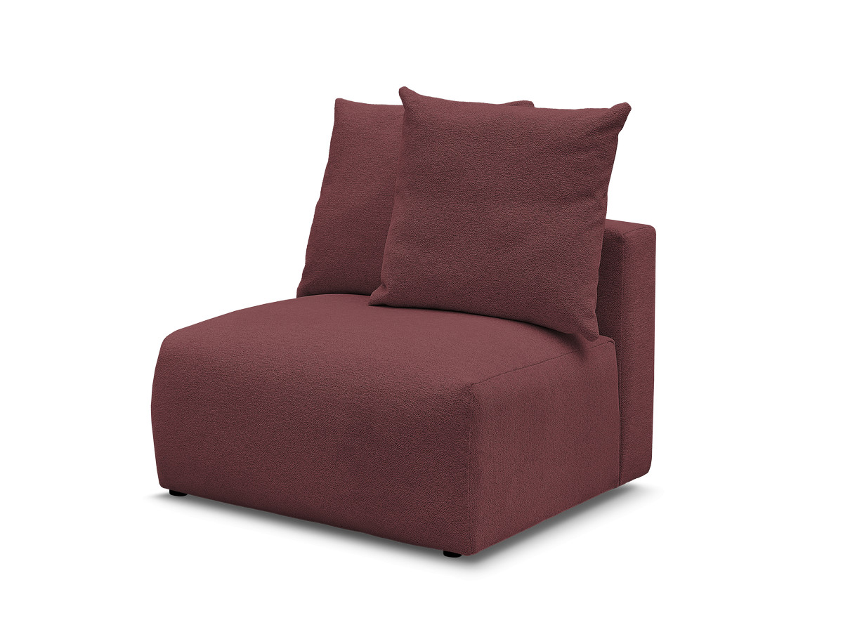 chauffeuse 1 place sans accoudoir pour canapé modulable voltaire tissu chiné de couleur rouge