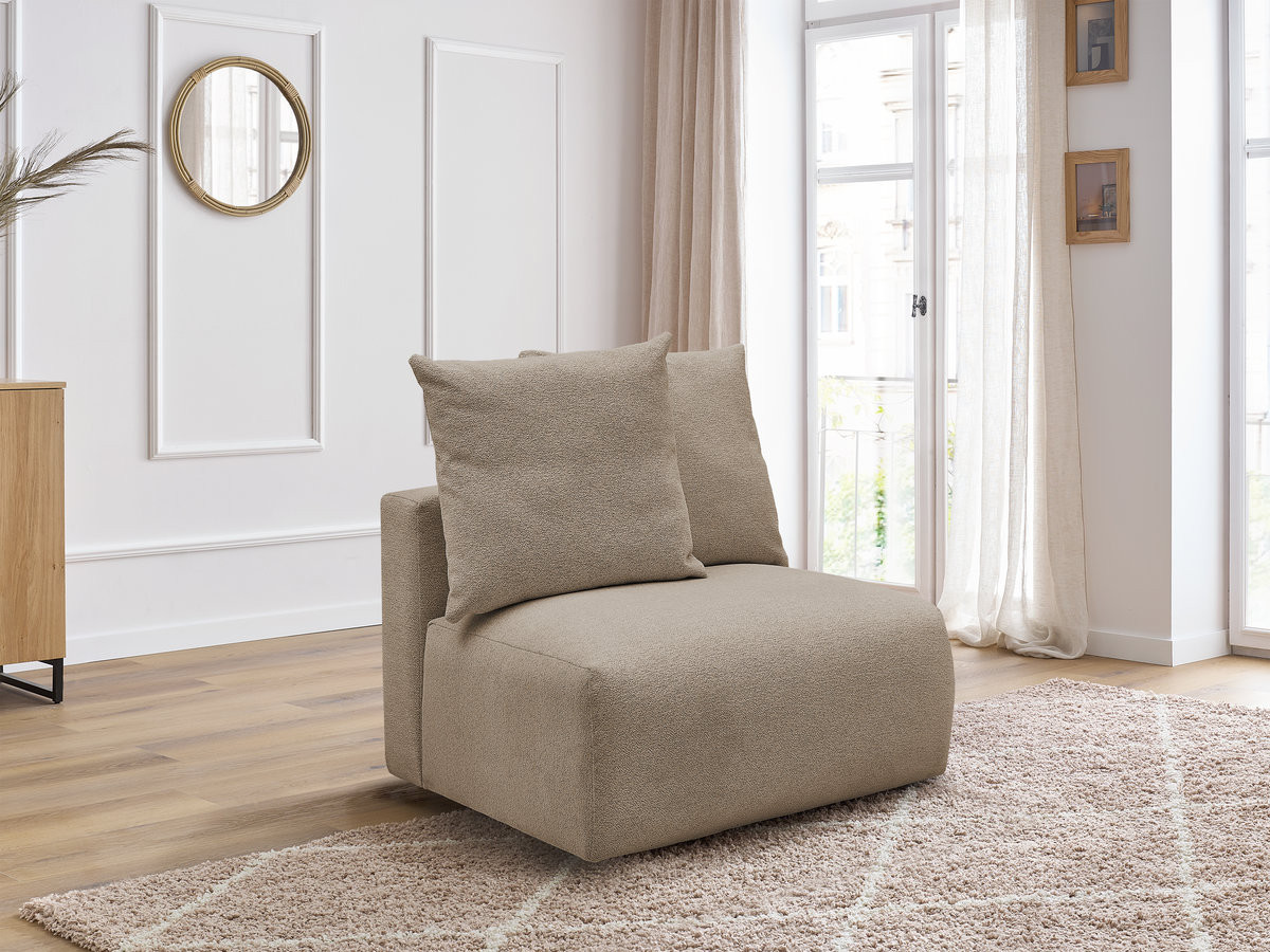 Chauffeuse 1 place sans accoudoir pour canapé modulable VOLTAIRE tissu chiné