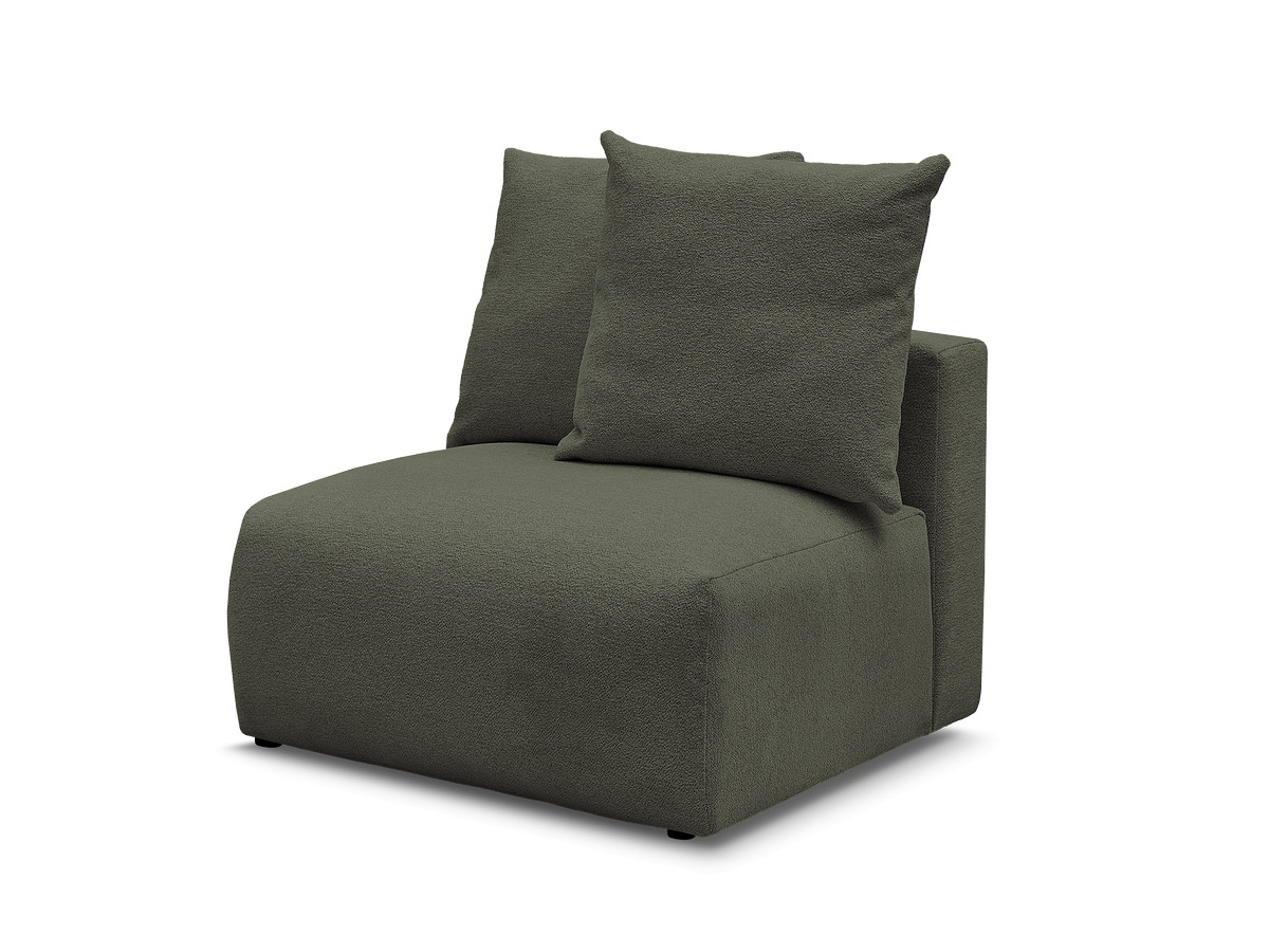 chauffeuse 1 place sans accoudoir pour canapé modulable voltaire tissu chiné de couleur vert